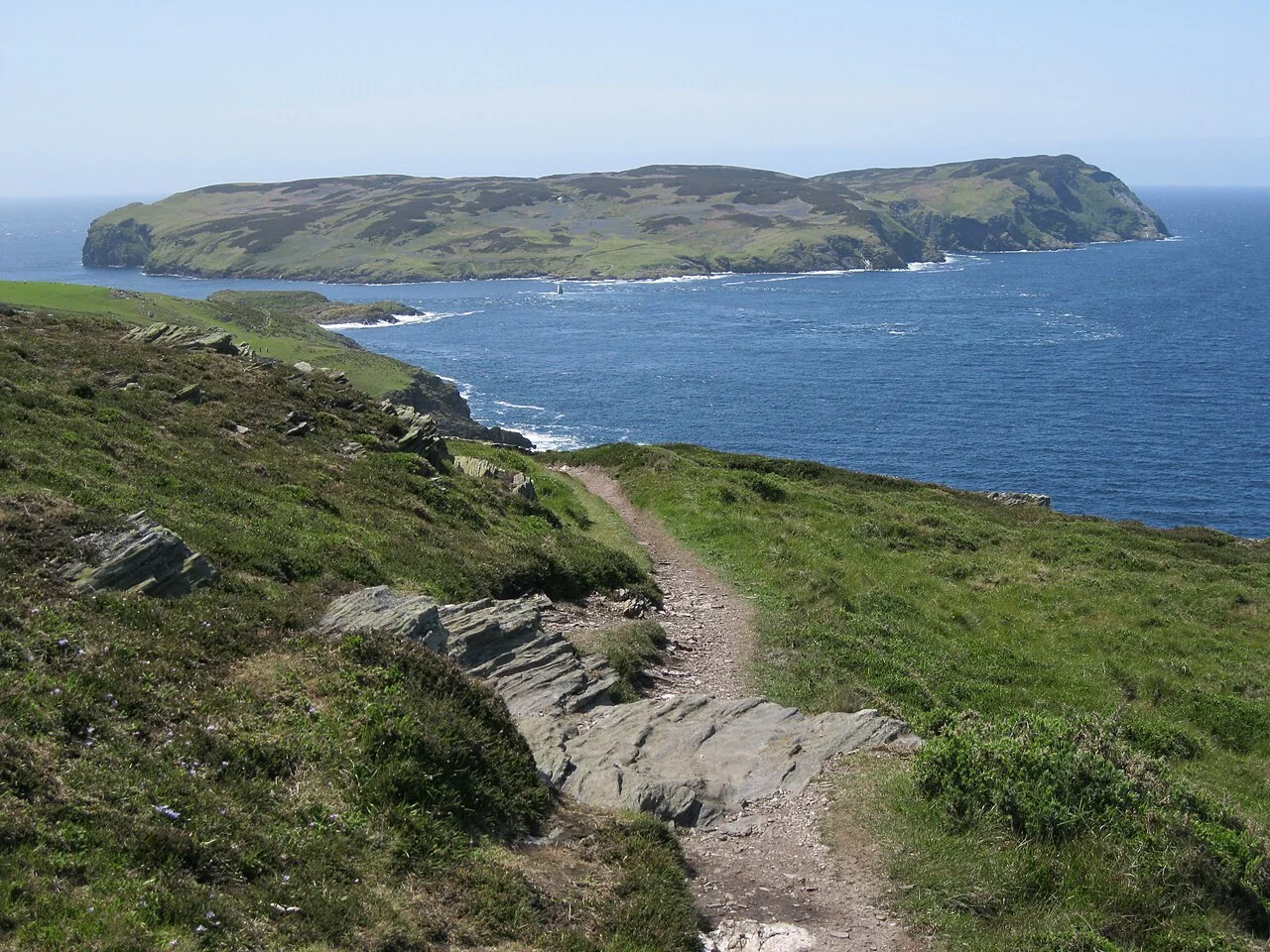 Coastal footpath overlooking the Calf of Man