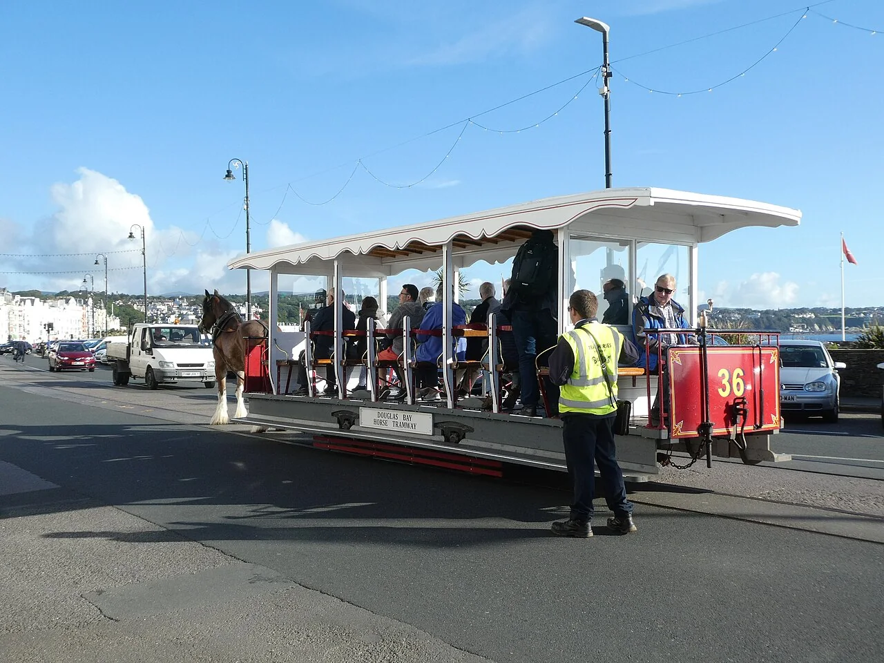 Heritage horse tram on Douglas promenade
